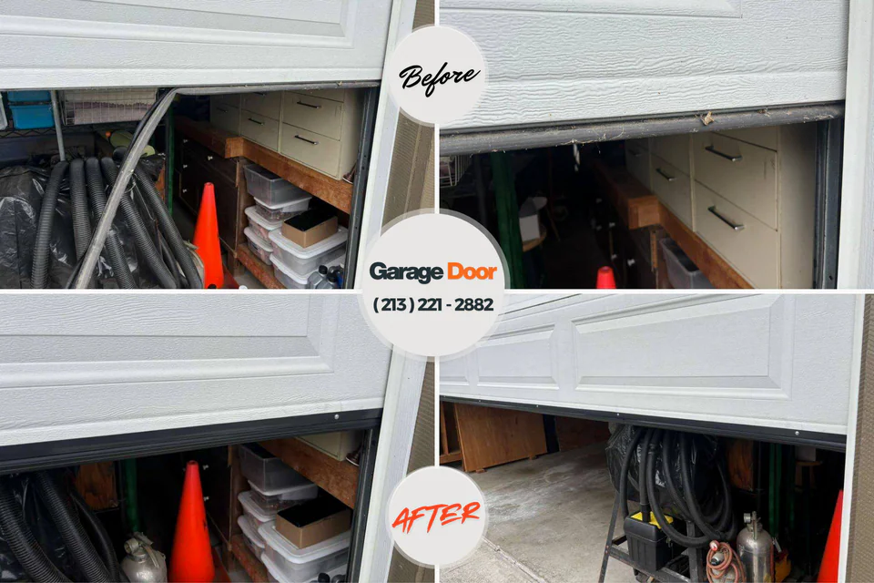 Before and after: garage door repair North Middletown, NJ